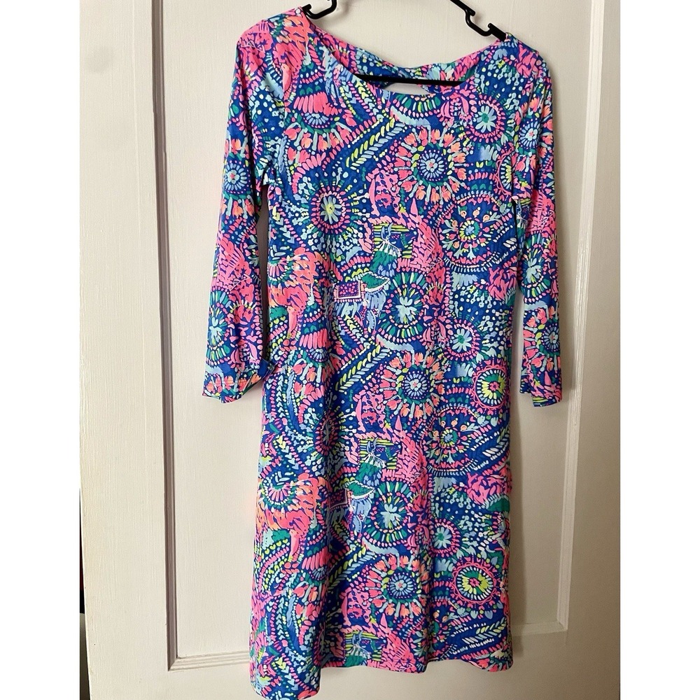 Lilly Pulitzer Dress XS Pink‎ Bay Dreamin Noelle Pima Cotton Shift